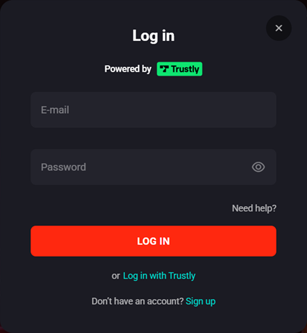 login Login form with email and password